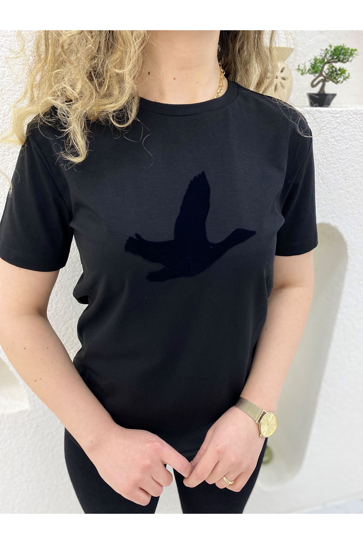 Beymen Siyah Kuş Figürlü T-Shirt