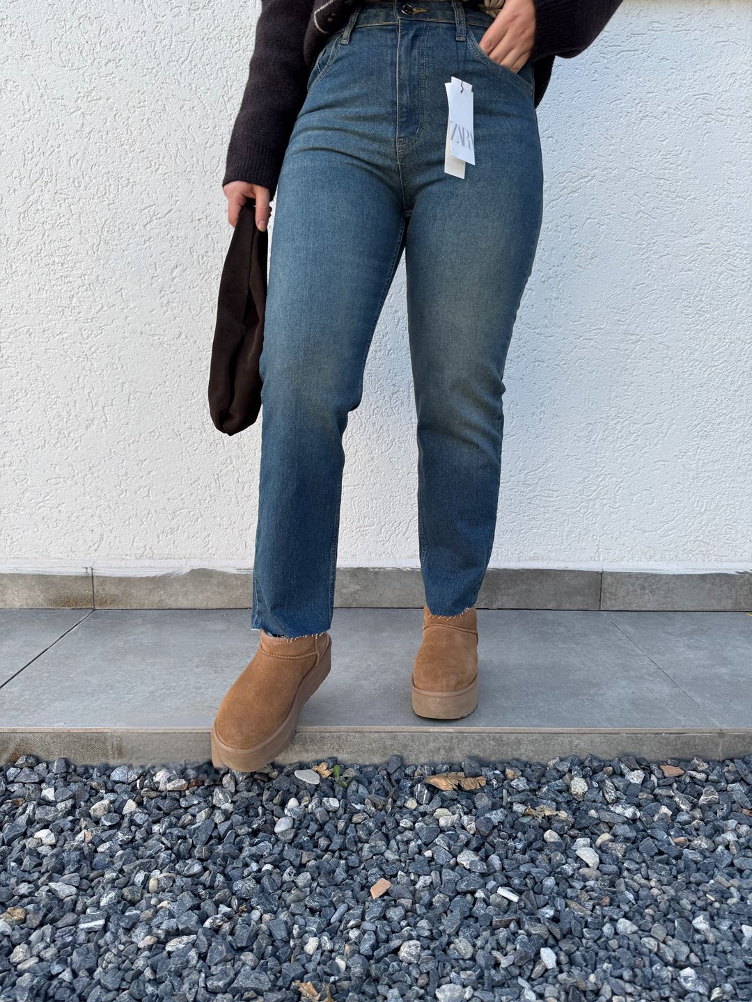 ZR UTC-01 Mavi Kesik Paça Boyfit Jean