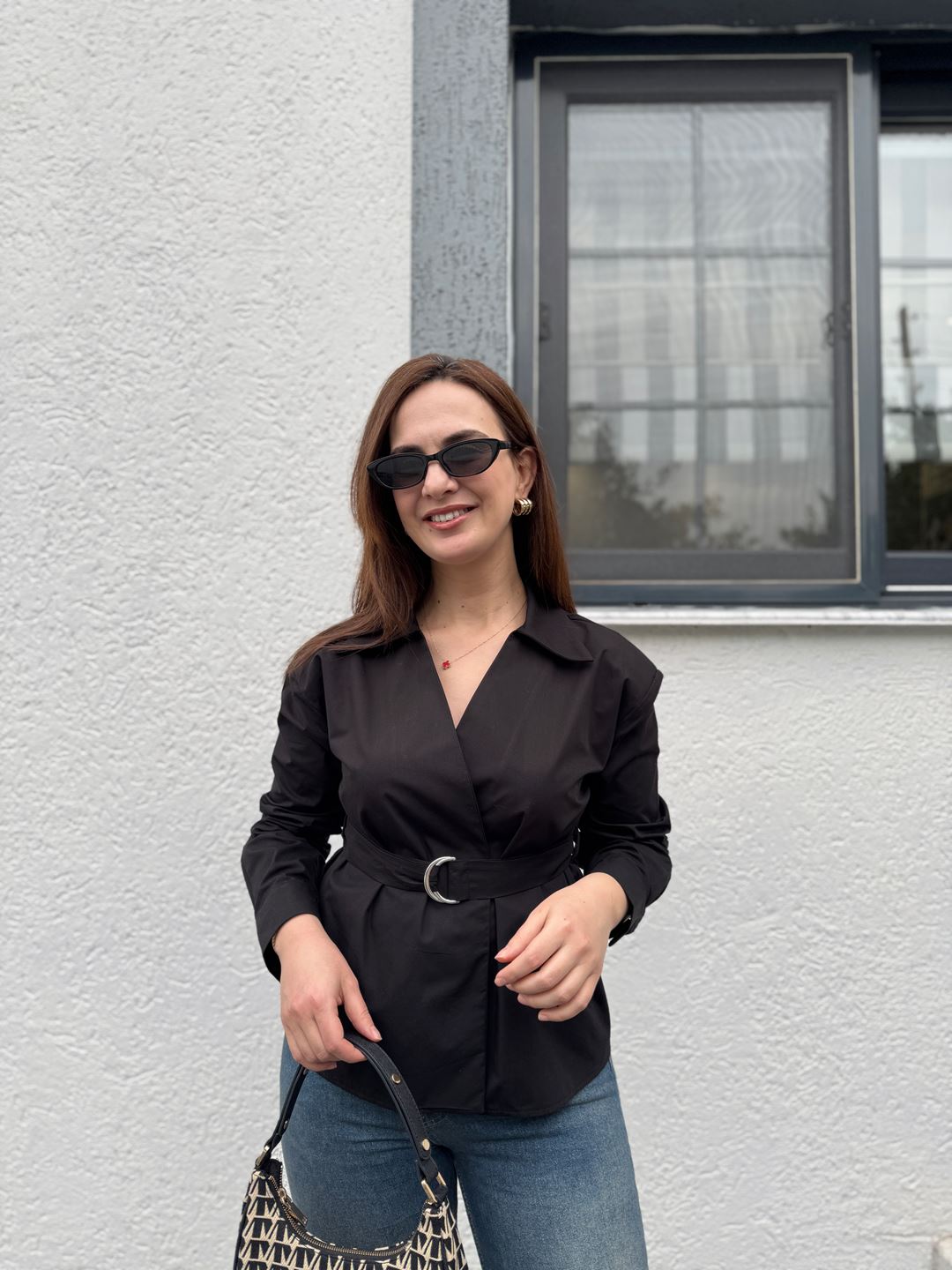 Ntwrk Siyah Vatkalı Çıtçıt Düğmeli Gömlek