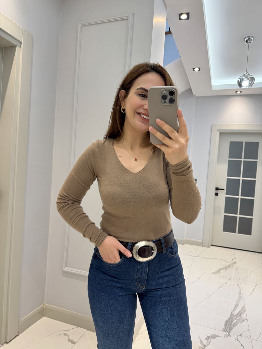 Vizon V Yaka Kaşmirli Triko