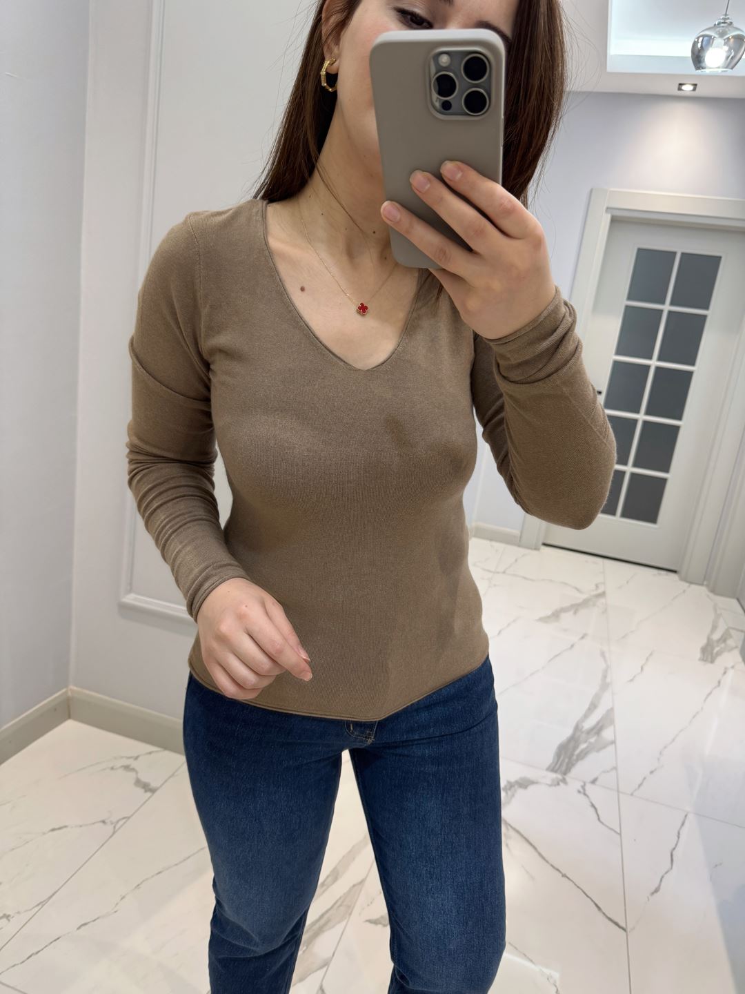 Vizon V Yaka Kaşmirli Triko