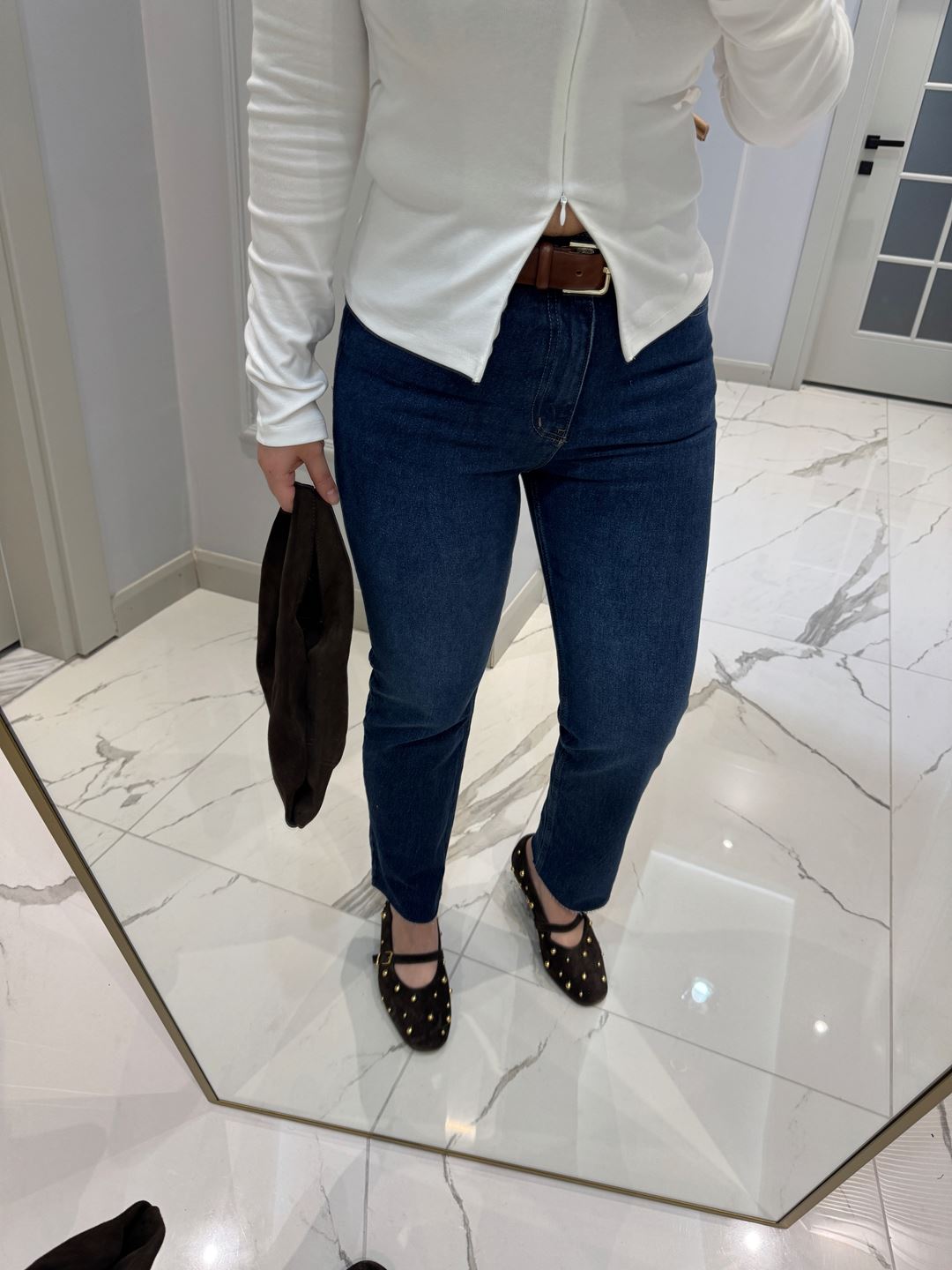 ZR Koyu Mavi Kesik Paça Boyfit Jean