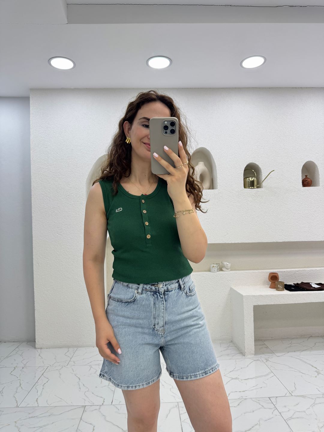 Yeşil Marka Model Fitilli U Yaka Atlet