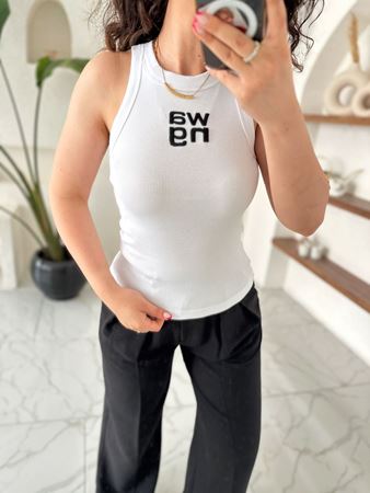 Bej Halter Yaka Wang Nakışlı Atlet