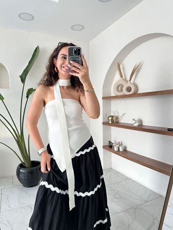 Ekru Verev Kesim Bluz