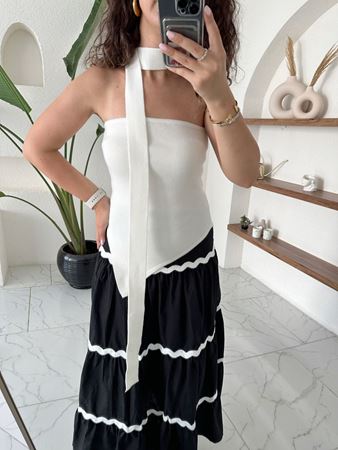 Ekru Verev Kesim Bluz