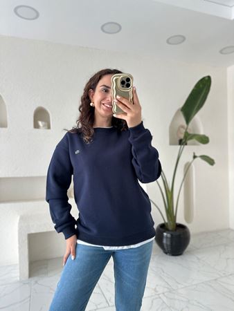 Marka Model Lacivert Şardonlu Sweat