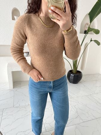 MNG Camel Kayık Yaka Triko