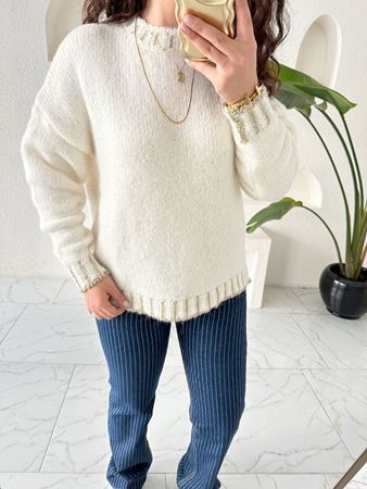 Ekru Gold Detaylı Kazak