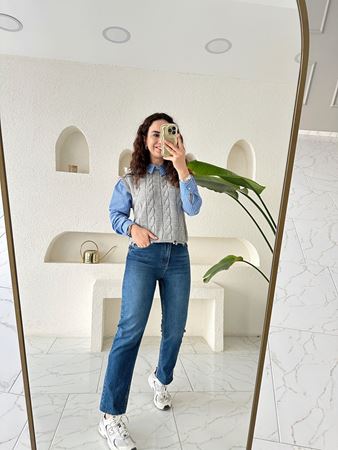 ZR Mavi Yıkamalı Boyfit Jean