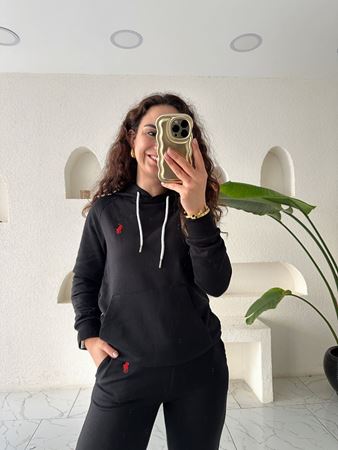 Siyah Küpüşonlu Alt-Üst Eşofman Takımı