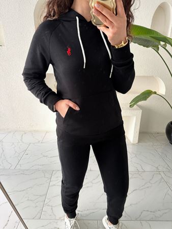 Siyah Küpüşonlu Alt-Üst Eşofman Takımı