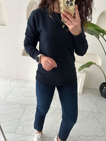 MD Lacivert Şardonsuz Sweatshirt