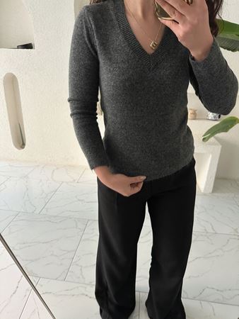 Antrasit V Yaka Yumuşak Doku Kazak