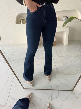 Lacivert İspanyol Paça Jean