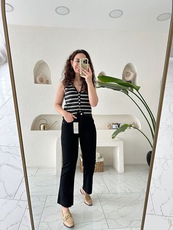 ZR Siyah Kesik Paça Boyfit Jean