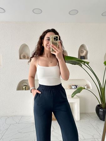 Beyaz İp Askılı Atlet