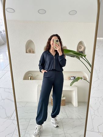 Füme Osyho Model Modal Kumaş Fermuarlı Kapüşonlu Takım