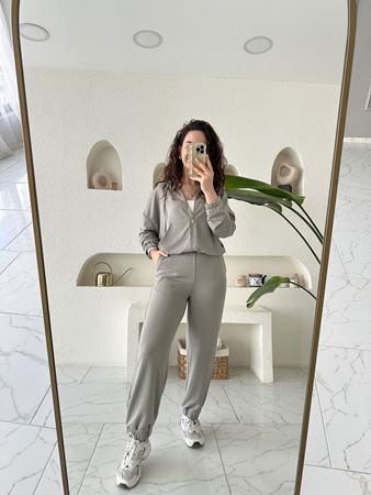 Haki Osyho Model Modal Kumaş Fermuarlı Kapüşonlu Takım