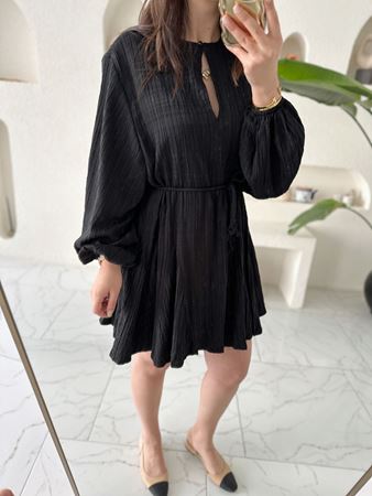 ZR Siyah İpli Choker Yaka Elbise