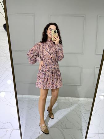 Renkli Desenli Tasarım Model Elbise