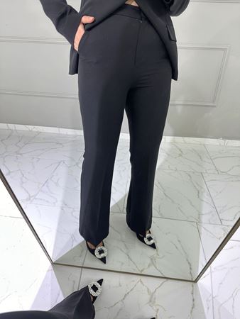 Siyah Havuz Yaka Ceket&Pantolon Takım