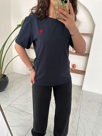 Ami Lacivert Basic T-Shirt