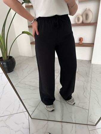 Siyah Beli Lastikli Rahat Pantolon