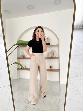 Bej Premium Palazzo Pantolon