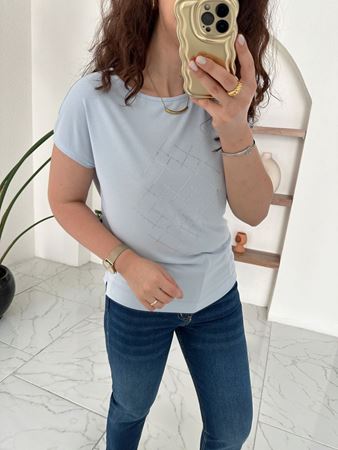 Bebe Mavi Taş Detaylı T-Shirt