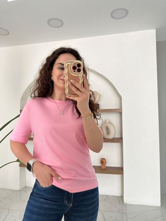 M.D Pembe Bisiklet Yaka Basic T-Shirt