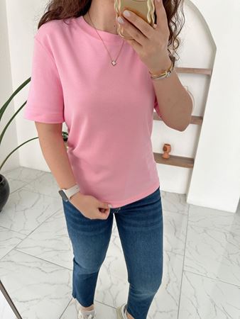 M.D Pembe Bisiklet Yaka Basic T-Shirt