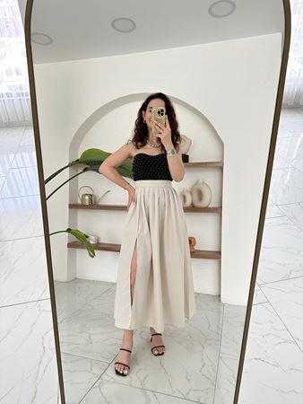 Taş Yırtmaçlı Kloş Etek