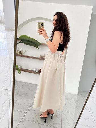 Taş Yırtmaçlı Kloş Etek