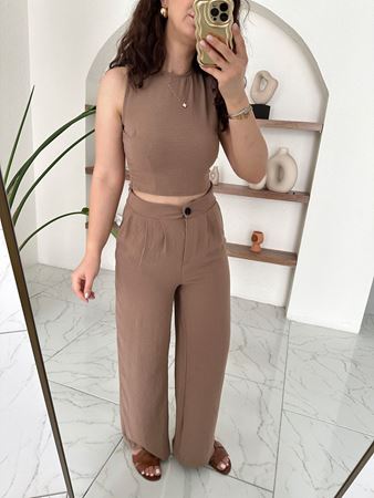 Vizon Crop Pantolon Takım