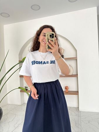 Beyaz Kot Jıl Sander Yazılı T-Shirt
