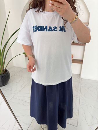 Beyaz Kot Jıl Sander Yazılı T-Shirt