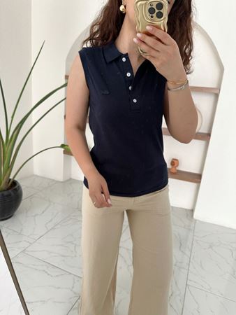 Orijinal Marka Lacivert Polo Yaka Kolsuz Atlet