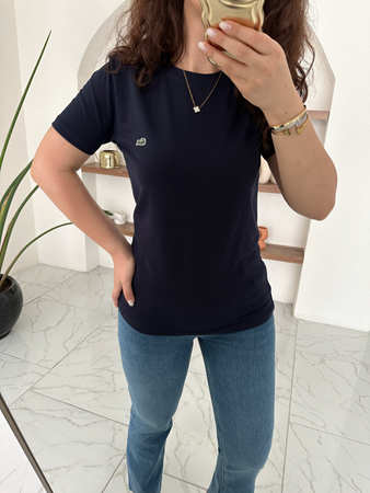 Orijinal Marka Lacivert Bisiklet Yaka Basic T-Shirt