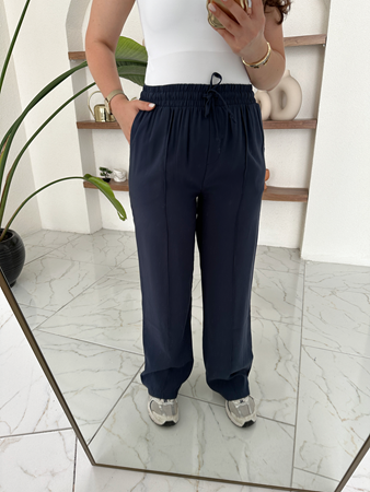 Orijinal Marka Lacivert Beli Lastikli Rahat Pantolon