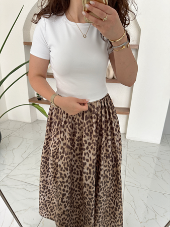 Beyaz Yarım Kollu Penye Crop