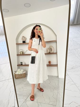 Beyaz Fisto Beli Lastikli Balon Etek