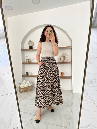 Leopar Beli Lastikli Etek