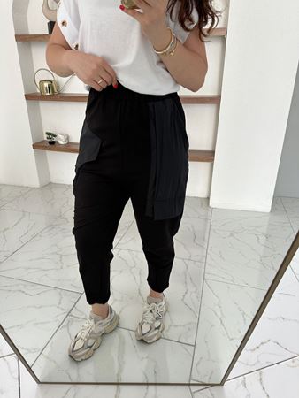 Siyah Beli Lastikli Paraşüt Cep Eşofman