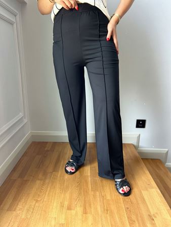 Siyah Beli Lastikli Modal Pantolon