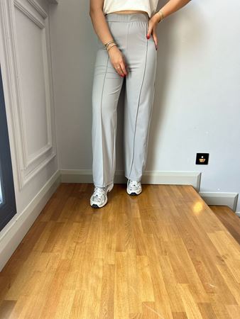 Gri Beli Lastikli Modal Pantolon