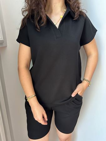 Marka Model Siyah Şort Bluz Modal Takım