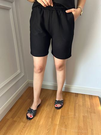 Marka Model Siyah Şort Bluz Modal Takım