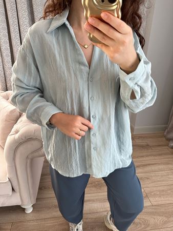 Bebe Mavisi Transparan Gömlek