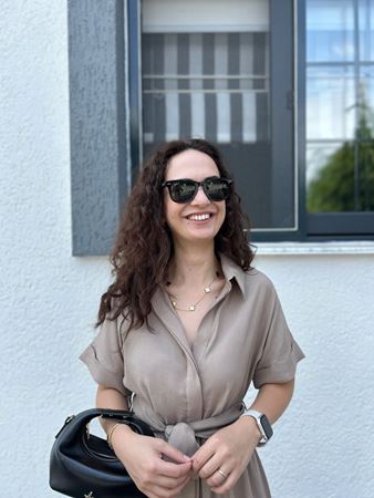 Vizon Kuşaklı Gömlek Elbise